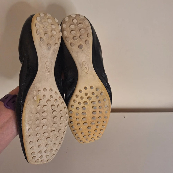 Tod's Black Peep Toe Flats - Picture 3 of 8